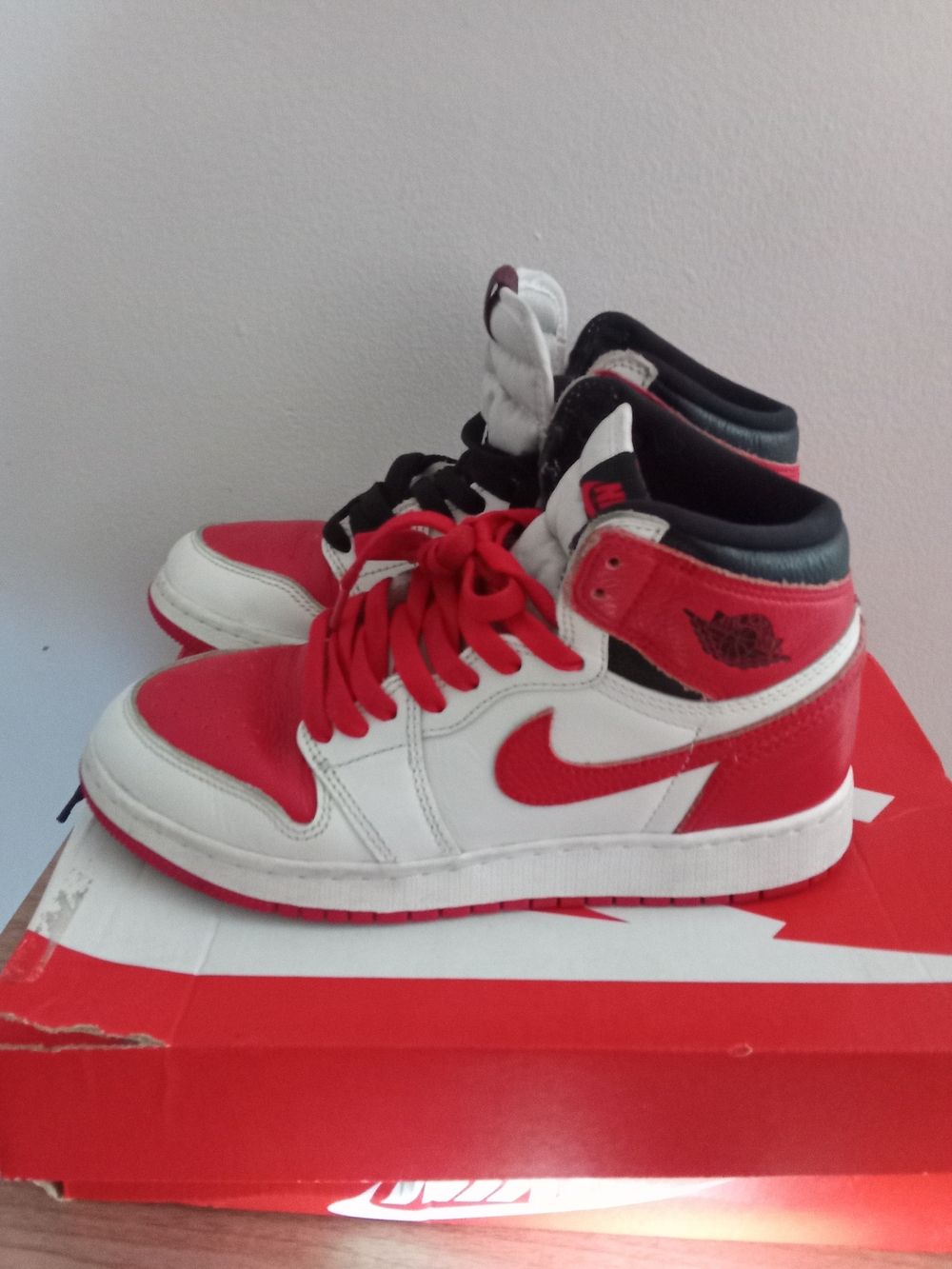 Kids Red and White High-Top Basketball Sneakers